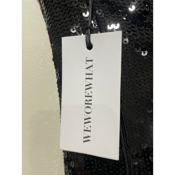 NWT WeWoreWhat Embellished Sequin Strapless Fitted Corset Top Black Women's 0 - Picture 6 of 6